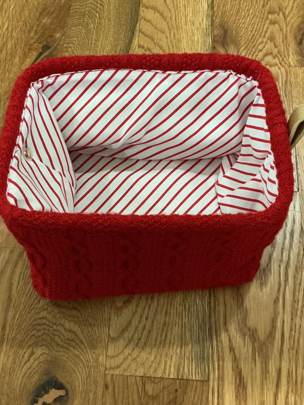 Threshold Holiday Rectangle Basket Knit Red 10"x8"x6"